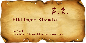 Piblinger Klaudia névjegykártya